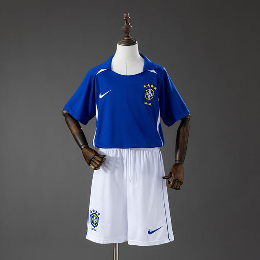 Brazil 2002 Away Kids Retro Kit