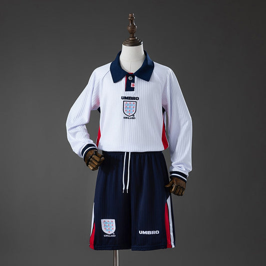 England 1998 Home Long Sleeve Kids Retro Kit