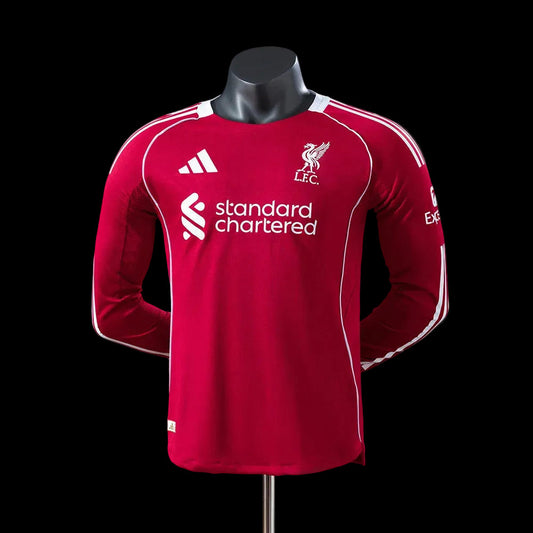 Liverpool Home Player Kit 2025/26 Long Sleeve