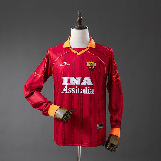 AS Roma 1999/00 Home Long Sleeve Retro Kit front view